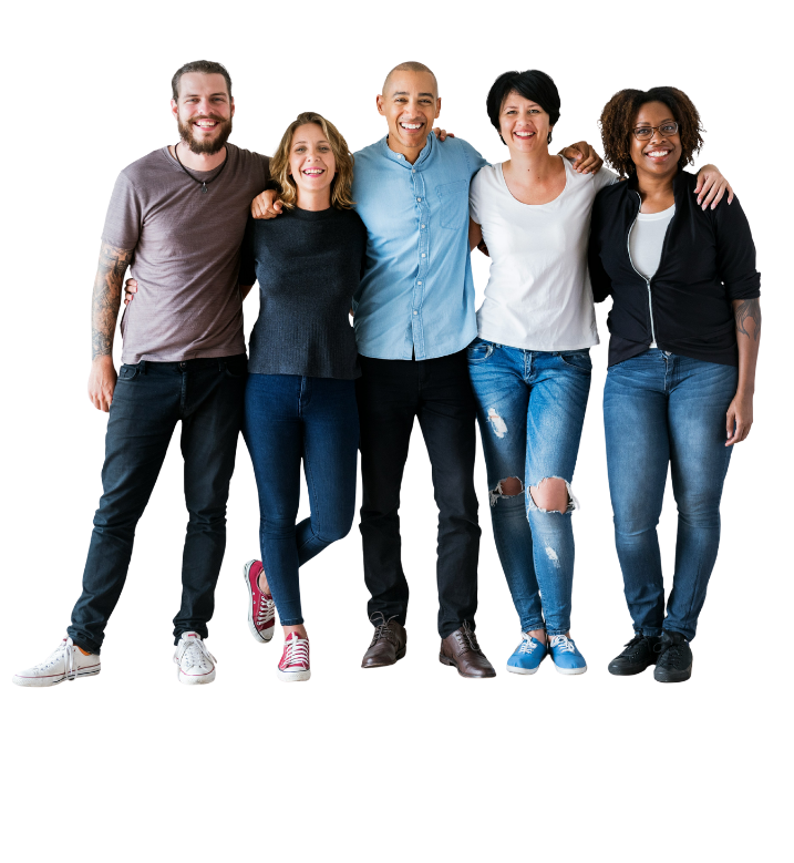 mitglied-werden-01 Gruppe freundlicher Menschen als Symbol für Gemeinschaft und Mitgliedschaft im Steinheilkunde e.V.